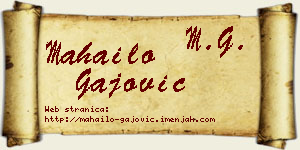 Mahailo Gajović vizit kartica